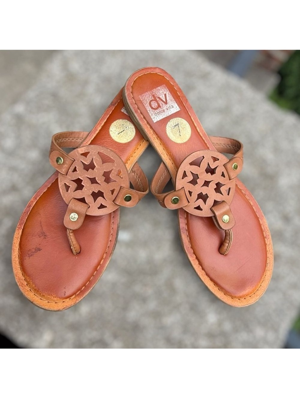 Dolce Vita Women’s Gotie Sandals Size 7 Comfort Leather Distressed boho Flip